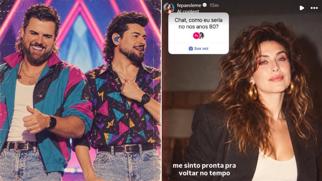 Foto de pessoa transformada por inteligência artificial na trend dos anos 80